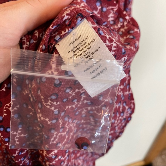 Talbots NWT Crossover Blouse Maroon Tie Waist Size Large - Picture 5 of 7